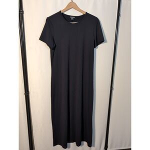 Lands‎ End Black Short Sleeve Maxi Dress M 10/12 Regular Capsule